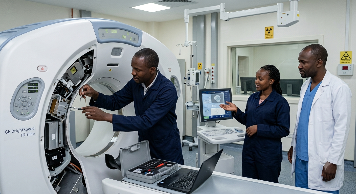 Healthcare team reviewing medical imaging